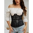 thumbnail image 4 of MISS MOLY Underbust Corset Top Zipper Open Cup Corset Waist Trainer Push Up Waist Cincher Hourglass Body Shaper for Women, 4 of 7