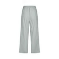 thumbnail image 5 of Women Casual Capris Straight Leg Drawstring Elastic Waist Linen Pants with Pockets, 5 of 5