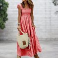 thumbnail image 1 of Vestido Túnica De Verano Flying Sleeve Bodycon Maxi Dress Backless plisado Dress Holidays Vacation Outfit (Rojo L) Cgtredaw Para estrenar, 1 of 6