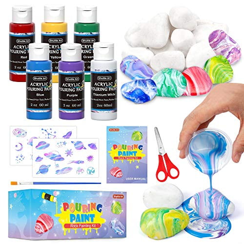 Acrylic Pouring Paint, Shuttle Art Set of 6 Bottles (2 oz/60ml) Pre