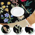 thumbnail image 4 of Round Tablecloth Featuring Floral Motifs and Elastic Edge, Made of Durable Polyester, Perfect Fit for Tables 44-52 Inches Wide, 4 of 7