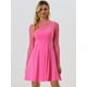 thumbnail image 3 of Vestido corto de una línea de fiesta de patinadora transparente de malla con lunares de corazón para mujer Rosa Caliente XL, 3 of 6