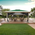 thumbnail image 3 of Eastvita Gazebo Instantané 13 X 13 Pi avec Moustiquaire - Hauteur Réglable, Double Toit, Résistant aux UV, Vert Armée Foncé Gris Chiné, 3 of 5