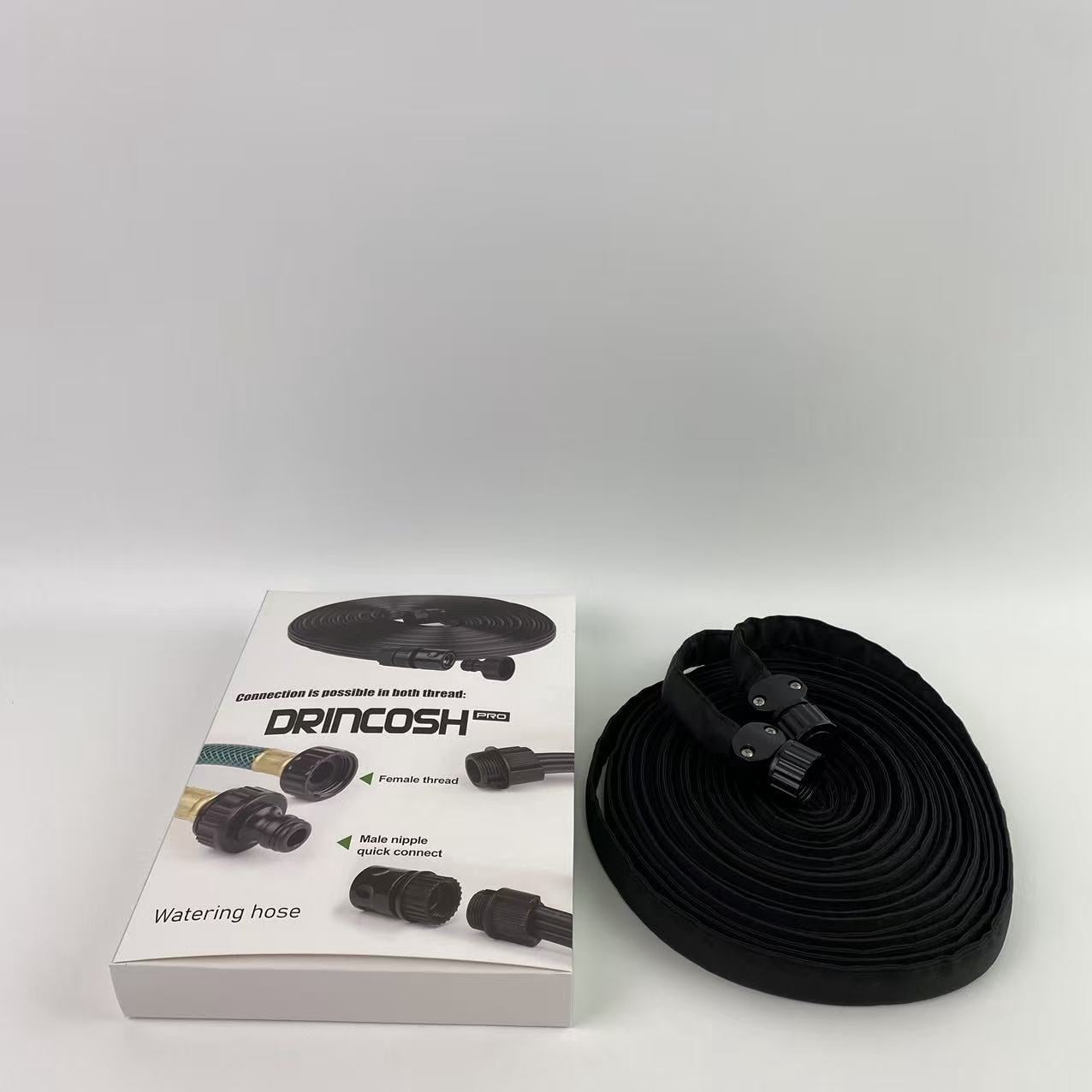 DRINCOSH PRO Watering hose, not of metal,Flat Soaker Hose for Garden Bed,25 50 75ft 50ft*2 1/2" Linkable Consistent Drip Irrigation (50FT)