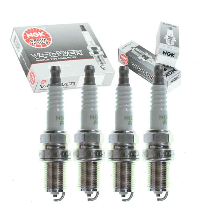 4 pc NGK 3735 V-Power Spark Plugs for 07-23116 22401KA100 3125 3182 7407 7408 B695-18-110 E3.56 F6DCO FR7KTC FR8KTC Q20-U Q20U11 Ignition Wire Secondary Fits select: 1987-1992 TOYOTA SUPRA