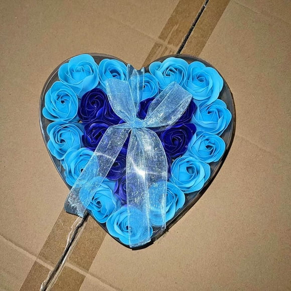 Regalo 24 Caja de regalo con forma de corazón de flores de jabón para inauguración de la casa Suministros para bodas Regalo de mano Rosa