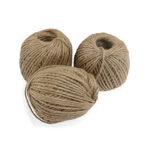 EXHUMKY 3 Rolls Natural Sisal Jute Twine for Gardening Applications 55m Length 2mm Diameter