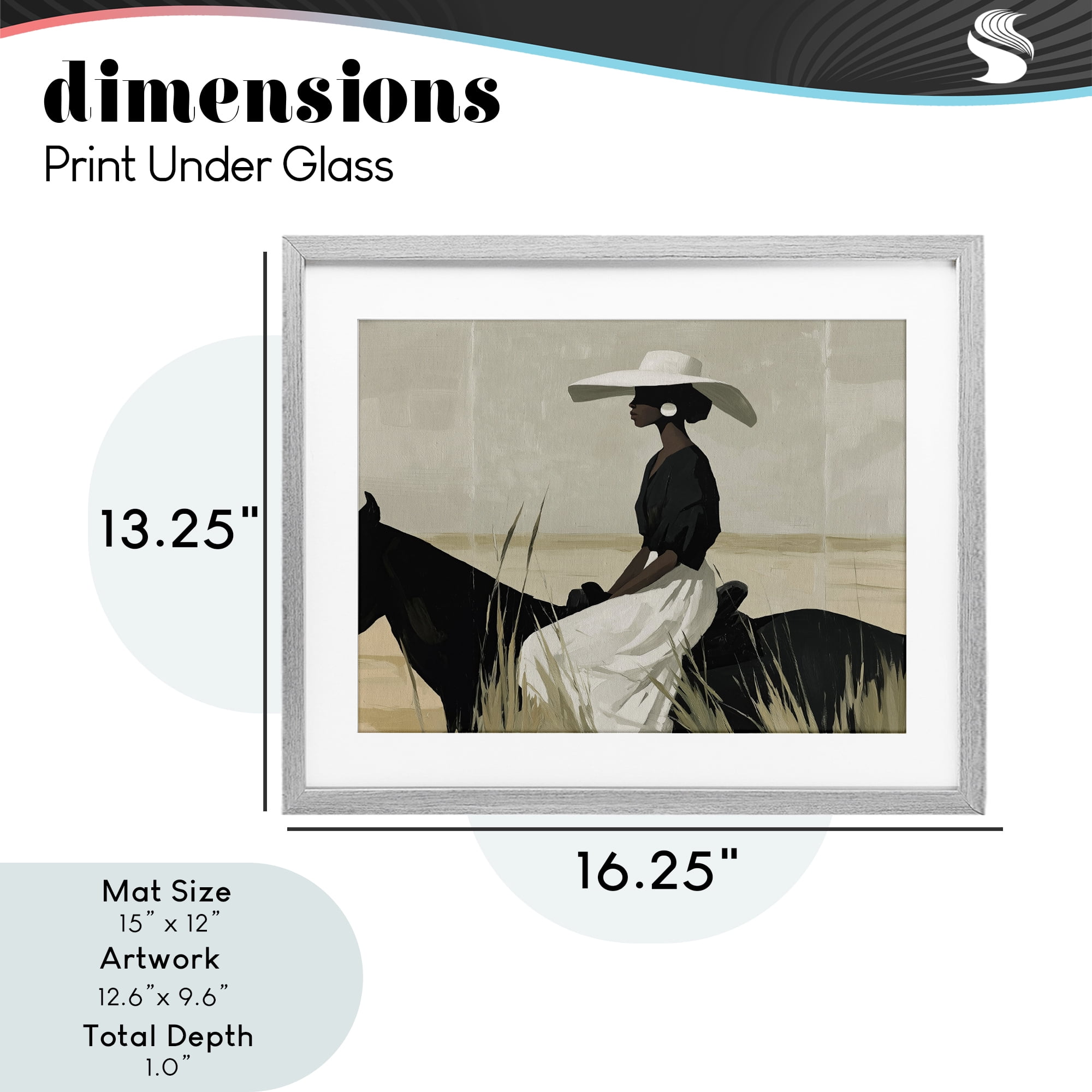 Stupell Industries Equestrian Elegance Silhouette Gray Framed Print Under Glass, design by Svetlana Aleynikova