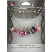Jewelry Basics Metal Charms-Purple Glass & Metal Bead Cluster 12/Pkg