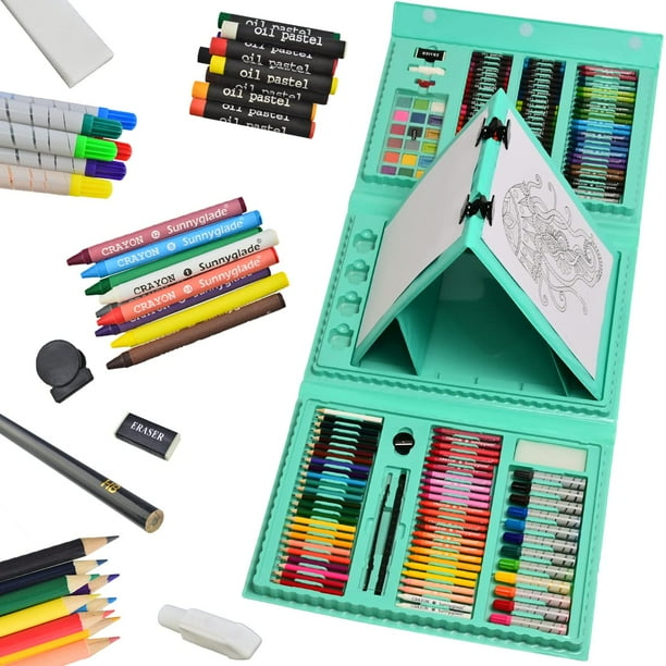 Art Set Sunnyglade, 185 piezas, caballete triple de doble cara