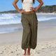 thumbnail image 2 of TaTaai Women's Solid Color Loose Fit Elastic Waist Beam Foot Long Pants Comfortable Casual Trousers with Convenient Side Pockets Versatile Daily Sports and Lounge Pants Gift, 2 of 6
