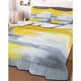 thumbnail image 2 of Quilts Twin Size, Yellow Grey Ombre Soft Comforter Bedding Set for Bed, Oil Painting Modern Abstract Art Lightweight Quilted Bedspread with Pillow Cover(2 Pieces) for All Season, 68x86 Inch, 2 of 6