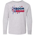 thumbnail image 3 of Inktastic 4th of July Boom Squad Blue and Red Fireworks Long Sleeve Youth T-Shirt, 3 of 5
