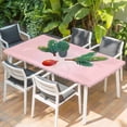 thumbnail image 2 of Pink Christmas Table Cloths for 4 Foot Rectangle Tables, Xmas Tree Ball Winter Modern Art Patio Waterproof Elastic Fitted Tablecloths, Washable Rectangular Table Cover for Camping, 2 of 8
