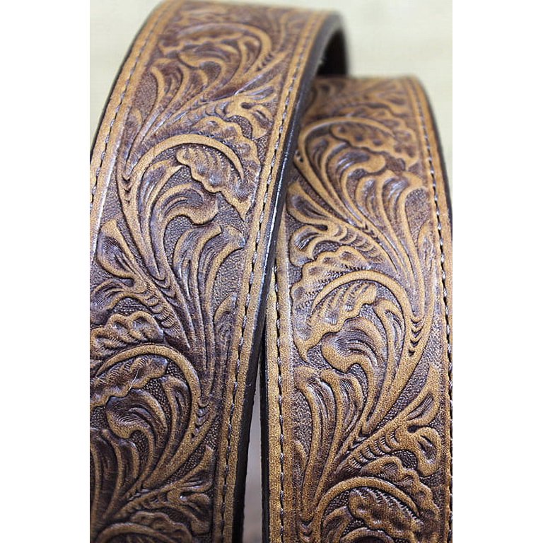 Tony Lama Layla Tooled Leather Belt Women 32 Brown Western Floral Buckle Cowgirl Tony Lama Women main image 4