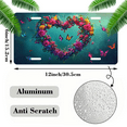 thumbnail image 2 of 1 Pcs 2D Flat License Plate Covers & Frames, Heartshaped Flower Wreath For Decorative Front, Waterproof For Decoration Aluminum License Plate Covers & Frames Cover For Men Women, 12" X 6", 2 of 7