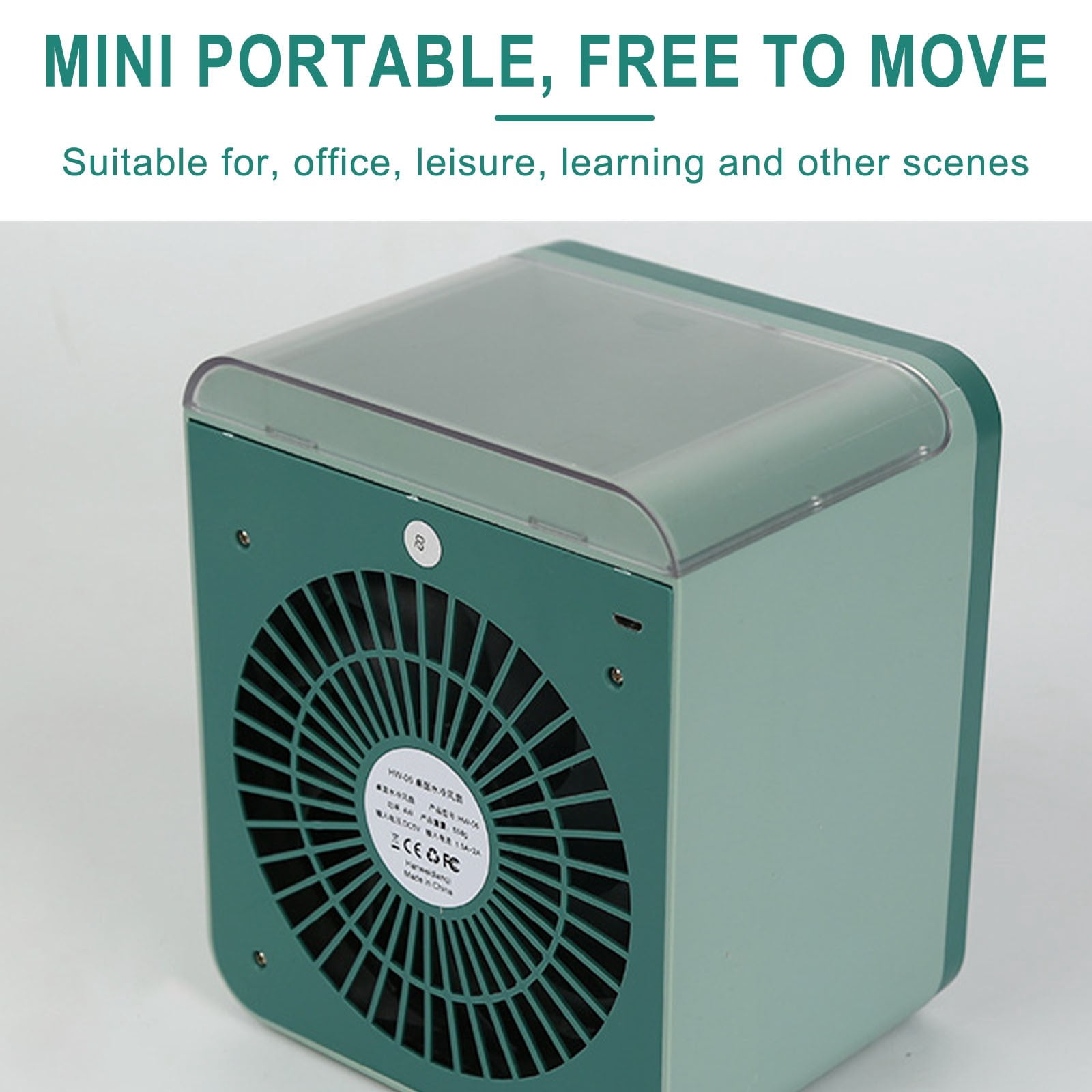 USB Portable Air Cooler Humidifier with 3 Speeds 750ml Tank for Home Office Outdoor Freon-Free Evaporative Cooling Fan Mute Design Upgraded Filter 8-12掳C Cooling Area