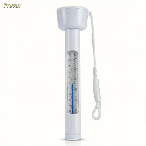 Pool Thermometer Floating, Water Temperature Thermometer with String, Large Size Easy Read & Shatter Resistant Pool Accessories for Outdoor & Indoor Swimming Pools, Spas, Hot Tubs & Aquariums, White