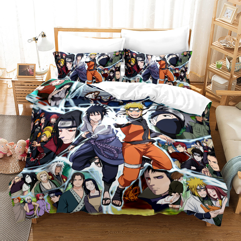 Naruto Duvet Cover Naruto Sasuke Kakashi Bedding Sets Anime Comforter