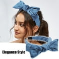 thumbnail image 3 of Unique Bargains 1 Pcs Double Bow Knot Headband Fashion Hairband for Women 1.34 Inch Wide Light Blue, 3 of 7