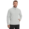 thumbnail image 5 of GIRUNS Men's Jacket Lightweight Softshell Zip Up Windbreaker Outdoor Casual Hiking Coat Light Gray 2XL, 5 of 7