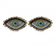 thumbnail image 1 of 2 Pieces Embroidery Applique Patches Sewing Embellishment Stylish Eye Shape DIY Clothes for Hat Jacket Clothes Backpack Decor, 1 of 8