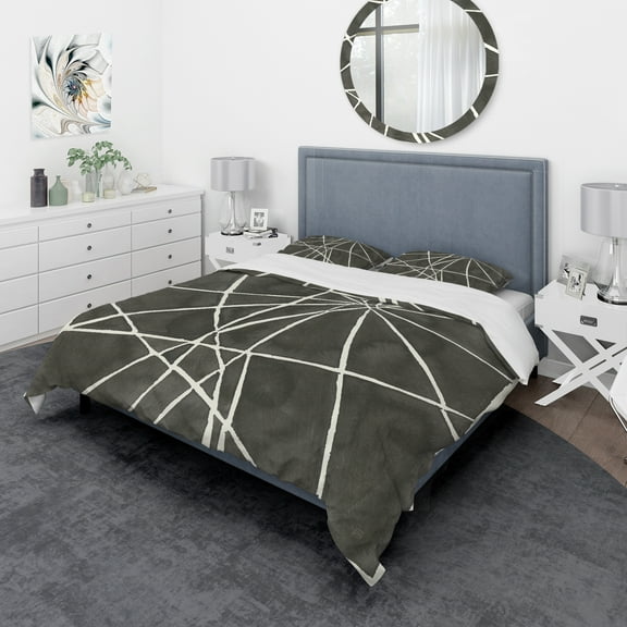 Designart 'Minimalist Graphics II' Geometric Duvet Cover Set