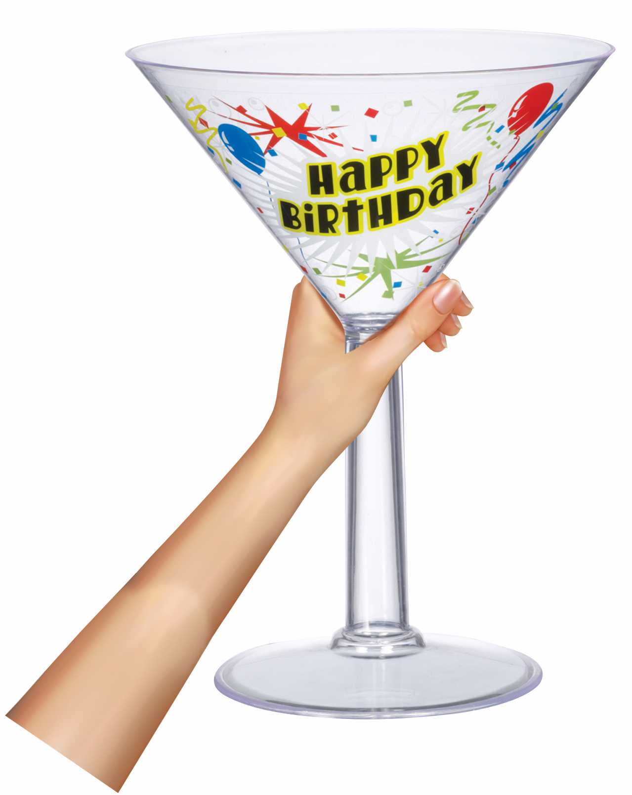 Happy Birthday Jumbo Martini Toasting Glass Cup Party Decoration