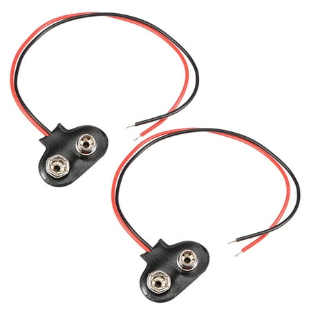 2pcs DC 9V Battery Clip T-Type Soft Buckle Connector  Wire 15cm