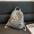 thumbnail image 1 of Mochila Mochila escolar de algodón Mochila de viaje de gran capacidad (Plata), 1 of 8