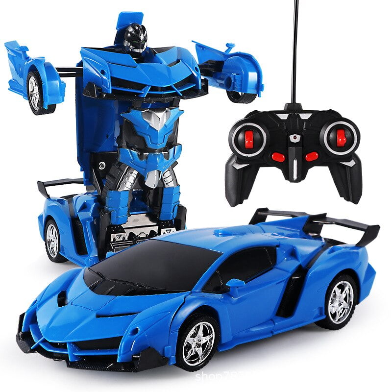 Coche Robot Transformer Teledirigido 2.4GHz – 2 En 1 Que Se Convierte De Coche A Robot, Control A 50 Metros, Derrapes 360°, Regalo Para Niños De 3 A 12 Años (Braxel)