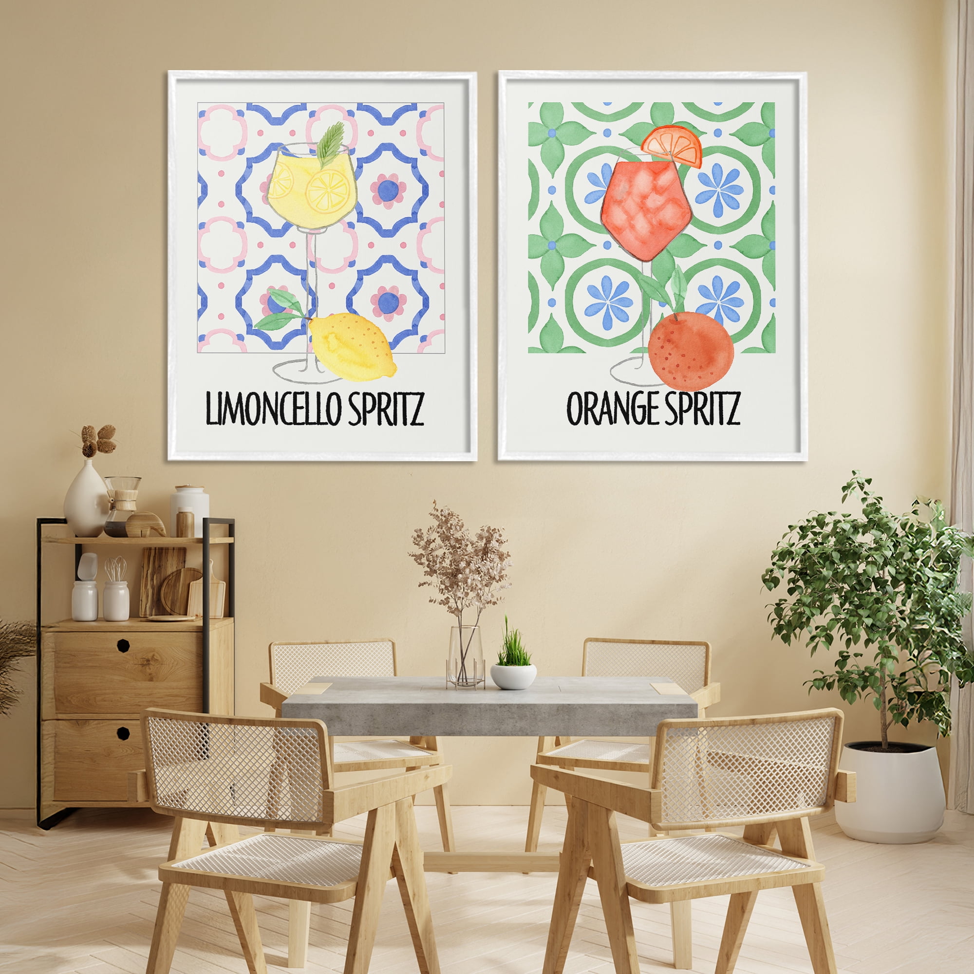 Stupell Industries Citrus Spritz On My Mind 2 Piece White Framed Giclee Art Set, design by Nina Jacobs