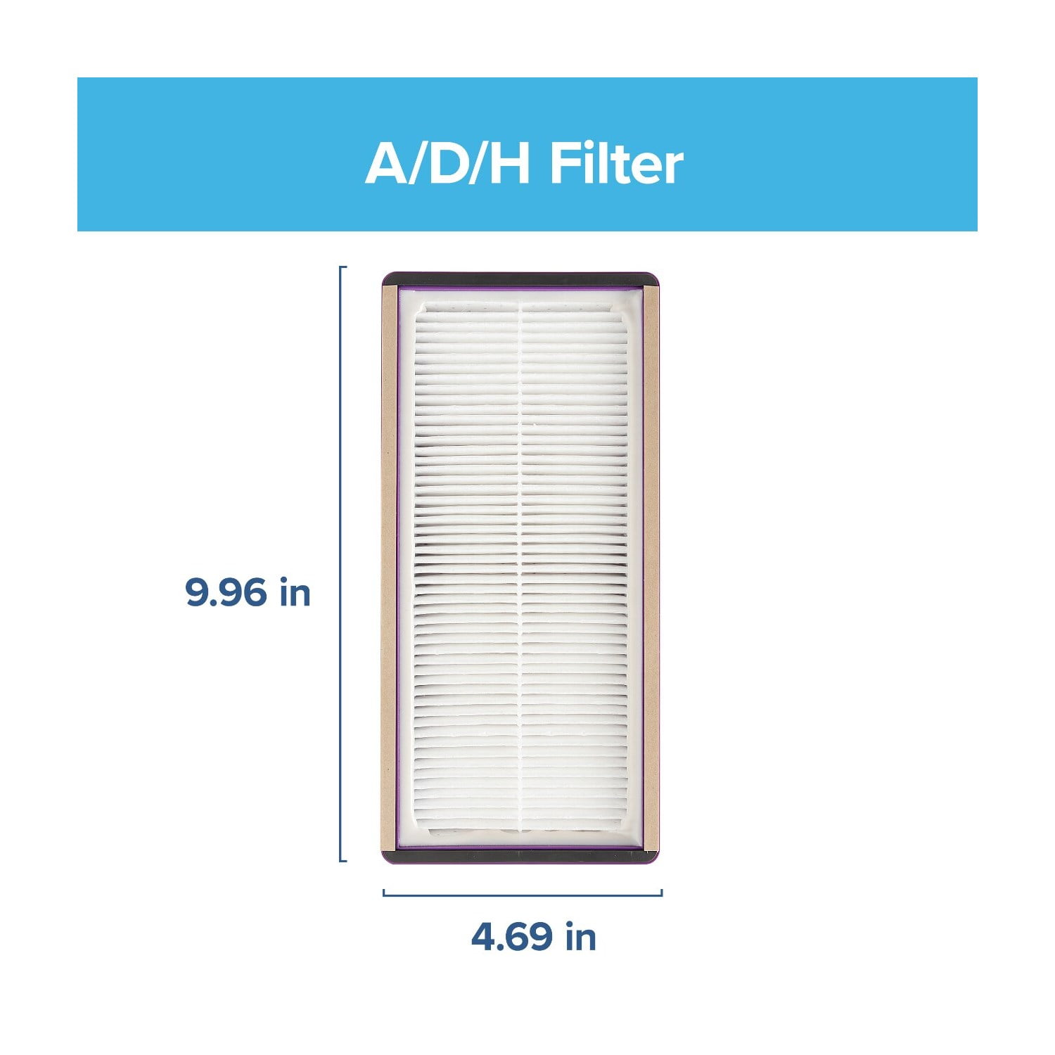 Filtrete Allergen, Bacteria & Virus True HEPA Room Air Purifier Filter, Replaces Size A/D/H Filters, 2 Pack