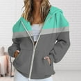 thumbnail image 2 of BODOAO Zip Up Hoodie Women Fall Jacket Oversized Sweatshirt Zipper Long Sleeve Tops Color Block Long Sleeve Sweatshirts Fall Outfits 2025 O Versized Hoodies Casual Fashion Jackets Grey 3Xl, 2 of 4