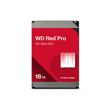 Western Digital 18TB WD Red Pro NAS Internal Hard Drive HDD - 7200 RPM, SATA 6 Gb/s, CMR, 256 MB Cache, 3.5" - WD181KFGX