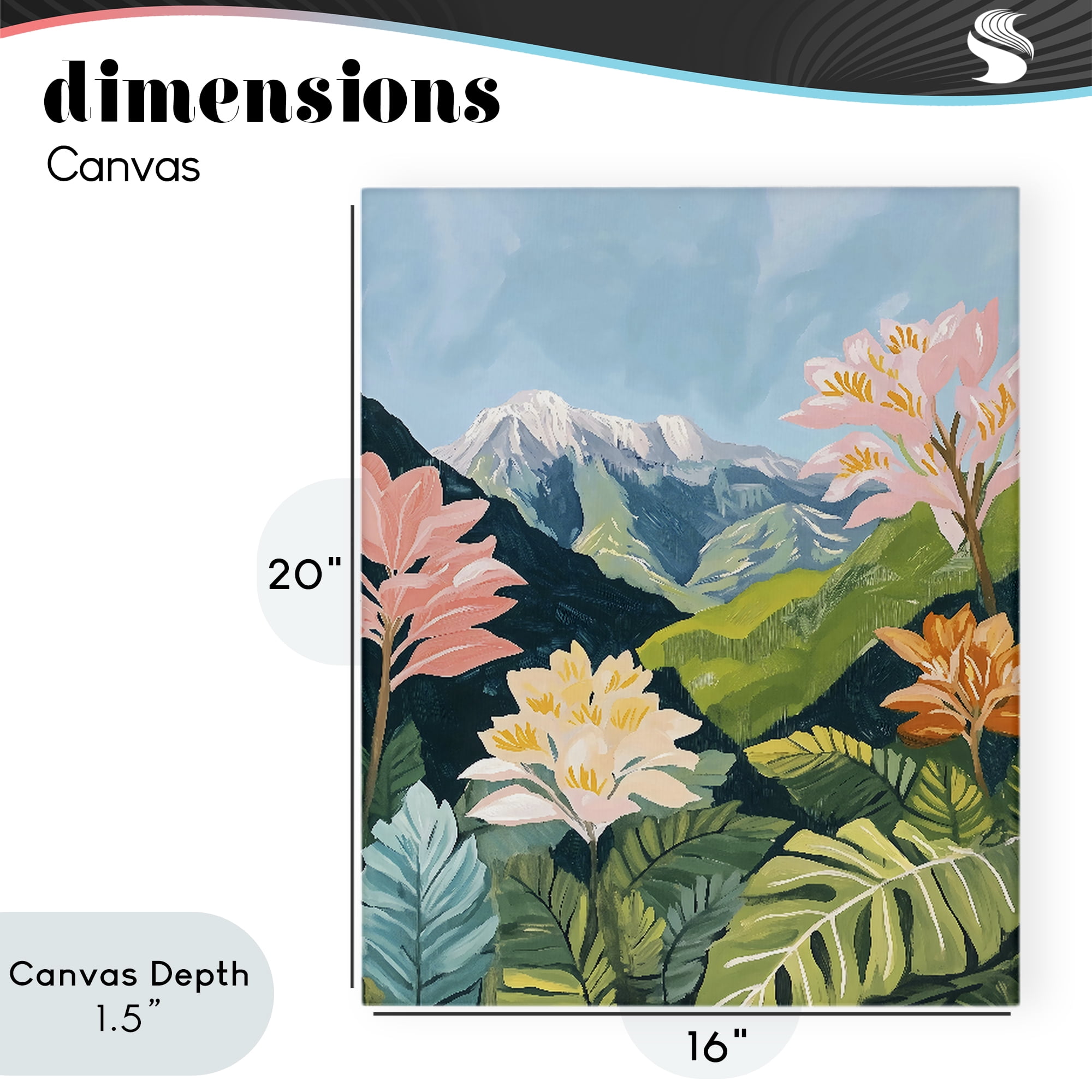 Stupell Industries Tropical Mountain Landscape Canvas Wall Art, design by The Prints Vibe
