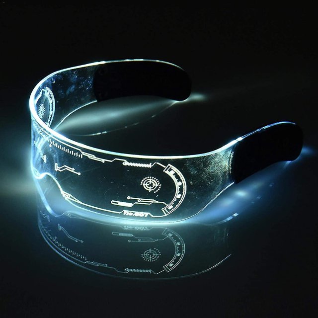 Gafas con brillo Led para Halloween, gafas de neón, visera Led Cyberpunk, visera electrónica futurista para Par ZefeiWu 9024735298304