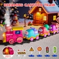 thumbnail image 3 of Steam Track Train Set for Toddlers, Magnetic Connection Train Toys w/Lights & Sounds, Electric Cartoon Choo Choo Train, Toy Train Christmas Birthday Gift for Toddlers 2 3 4 5+ Boy Girl (Pink), 3 of 4