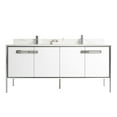 thumbnail image 2 of Fine Fixtures Oakville 72 in. W x 20 in. D x 33 in. H Bathroom Vanity in Matte White with White Ceramic Sink - Chrome hardware, 2 of 8