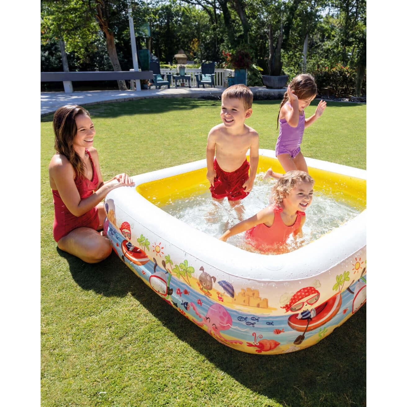 Intex Sun Shade Pool for Kids, Age 2+, Inflatable Pool with Removable Canopy