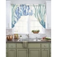 thumbnail image 2 of Ocean Botanical Kitchen Swag Valances for Windows, Summer Coastal Sea Blue Green Coral Swag Valances Curtains for Living Room, Rod Pocket Window Treatments for Bathroom, Bedroom, Cafe, 56"x36", 2 of 6