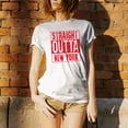 thumbnail image 2 of Straight Outta New York - New York Football T Shirt - Medium - White w/Red Print, 2 of 6