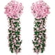 thumbnail image 2 of Flores artificiales colgantes para exteriores, hiedra violeta, plantas y flores colgantes falsas para el hogar, bodas, jardín, patio, cestas colgantes, guirnalda de glicina, ramo de orquídeas,, 2 of 8