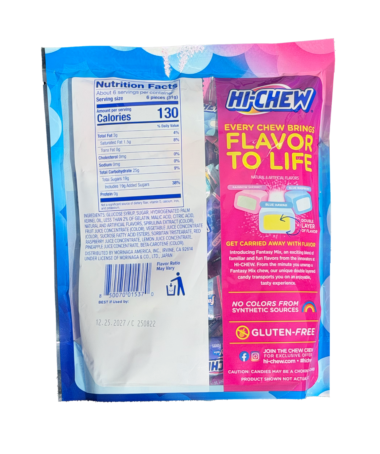 HI-CHEW Stand up Pouch Fantasy Mix Chewy Candy 6.6 oz