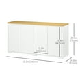 thumbnail image 3 of HOMCOM Armoire de Rangement Buffet Bahut avec 4 Portes Blanc, 3 of 10