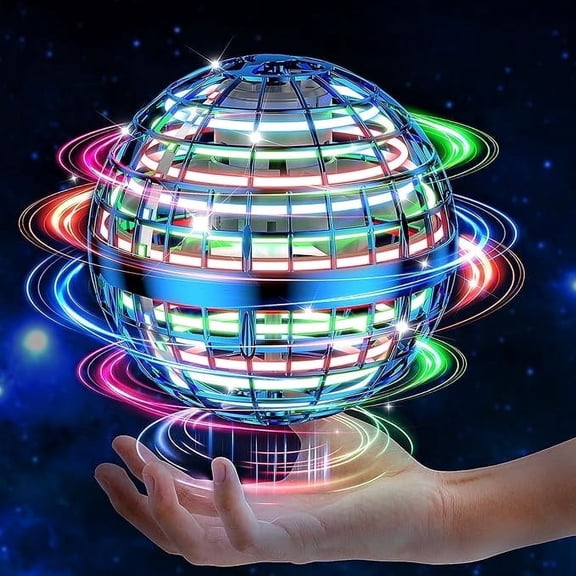 Flying Orb Ball Toys 360°Rotating Soaring Hover Orb Boomerang Spinner Magic LED Light Flying Ball Toys Hand Controlled Spinning Drone Ball Safe for Kids Adults Indoor Outdoor, Age for 6