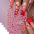 thumbnail image 1 of Pegatinas para decoración de uñas GJJBQTT con forma de corazón, 6 hojas, 1 of 7
