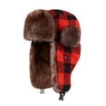 thumbnail image 2 of Men Women Winter Trapper Hat, Fleece Lined Cold Proof Ear Flap Hat, Adjustable Russian Hat for Extreme Cold Weather Outdoor and Daily Wear Red, 2 of 4