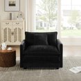 thumbnail image 3 of MIKIBAMA Black Single Seat Sofa, Comfy Chenille Couch for Adults, 3 of 7