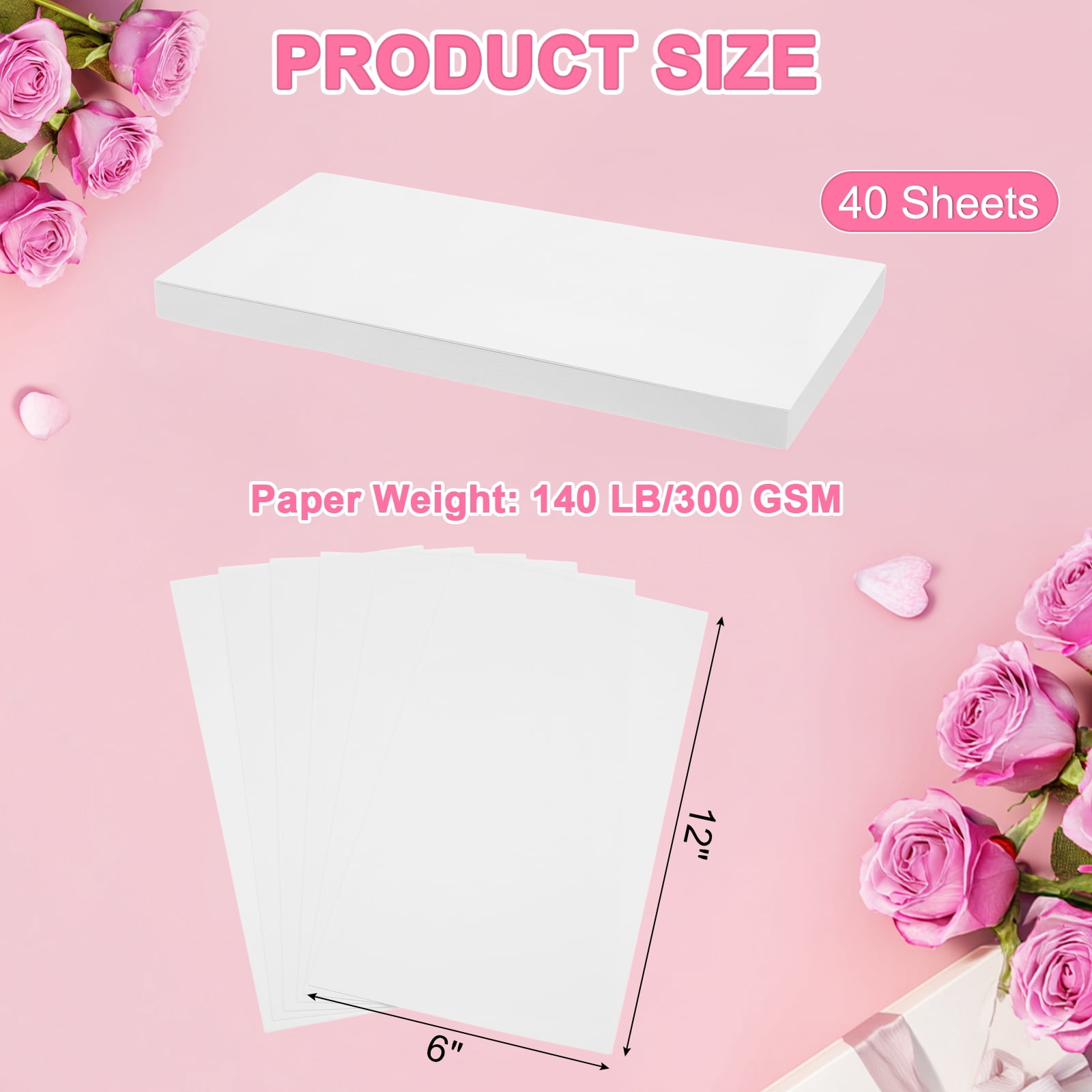 6x12 Inch 140 LB/300 GSM Right Corner Watercolor Paper Bulk, Pack of 40
